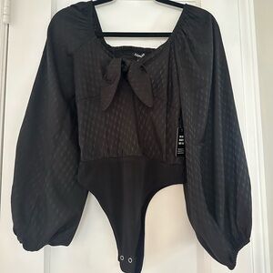 Express black silk bodysuit
